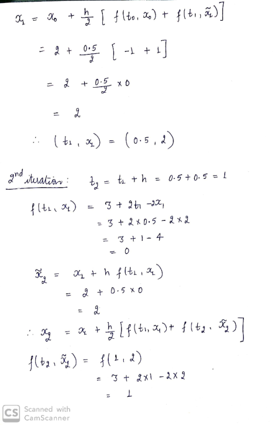 Q = Mo + ✓ Alto, 26) + flt., õ) = 8 + 0[ -1 + 1] -d + bien xo : (to, ) = (0.5,2) qituation : toe te th = 0.5 +0.5 = 1 Alth,04