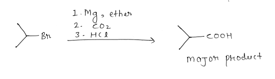 1. Mg, ether 2. CO2 3. HCl Br I COOH major product