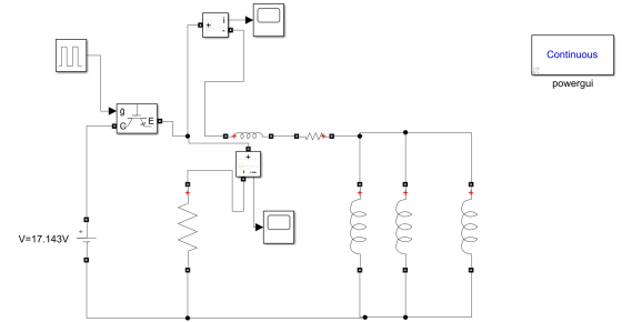 Continuous powergui о+100 -о -о- о +, от ООО по- V=17.1439 + ООО го