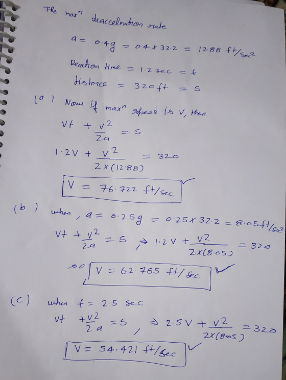 = 320 2 x (12 88) 2a 力01 V 62165 ft/sec 2 a V 54-421 t+/Sec