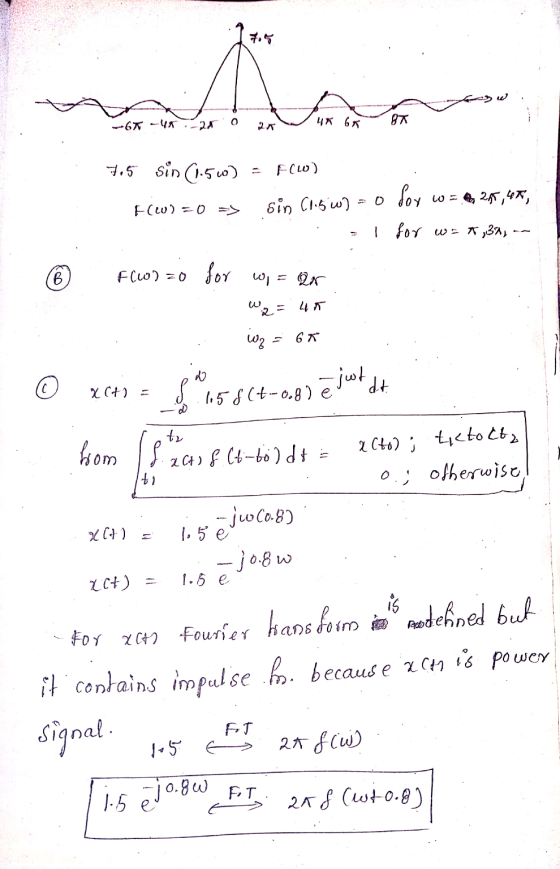 . -67-45ar o anuk GÃ 87. . 75 sin (1.50) = F(W) F(W) = 0 => sin (1.5w] = 0 doy w = 624,40, =l for ws*,341 - Fluor=0 for wo =
