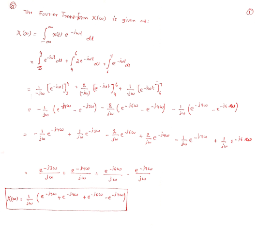 Fourier Toans from X(W) is given as: The - ) ( و رود ) = (س) * () e = اماز - است از -iwt cl( و میانه - م ہے att Setur * cut ا