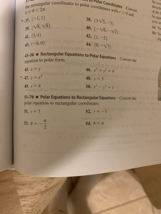 3- lar coordinates to polar coordinates will Polar Coordinates Convert blar coordinates with r> 0 and the ove describe of the