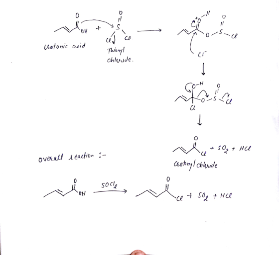 OH Uhotonic auid Cl overall eachon :- SOcl 01/ cl