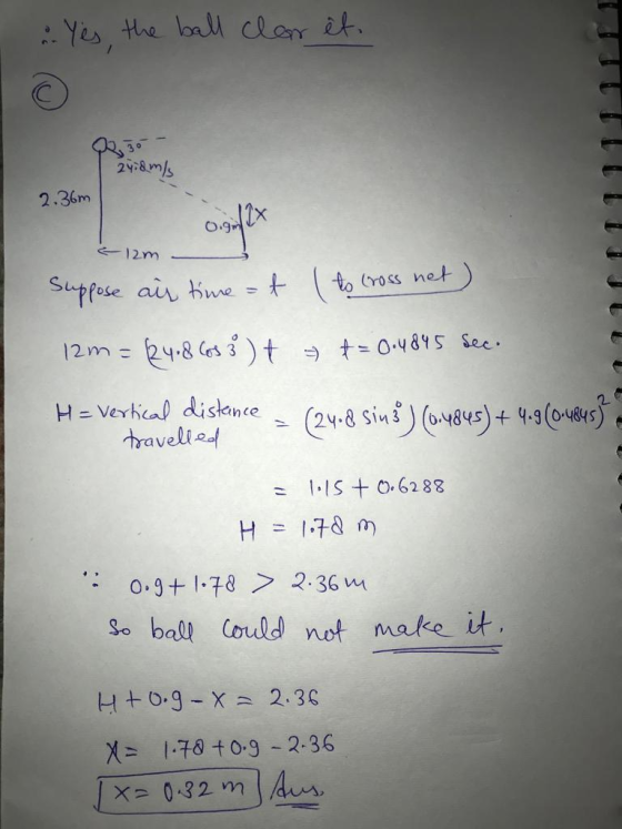 : Yes, the ball clan i 2.36m SL au be (Yoss ne 12m- 24-8 ) St O.62 88 H=1,78 m o.9+ 182.36 So bal Cold not make it X 178 +0.9 2-36