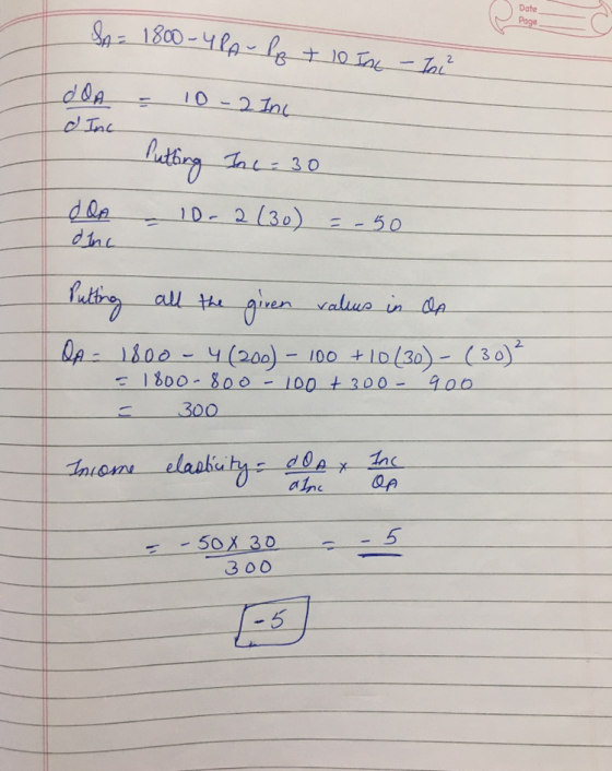 SA = 1800-4PA - PB + 10 In - In? dQA = 10-2 Inc 2 Inc Putting Inc: 30 oda 10-2 (30) = -50 danc Putting all the given valus in