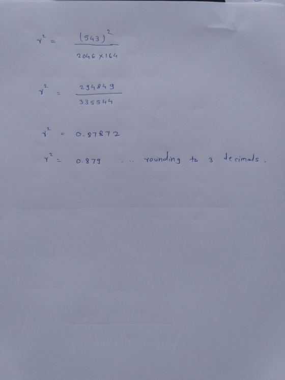 2 (543) 22 2046X164 2 294849 335544 2 re 11 0.87872 2 0.879 rounding to 3 decimals.