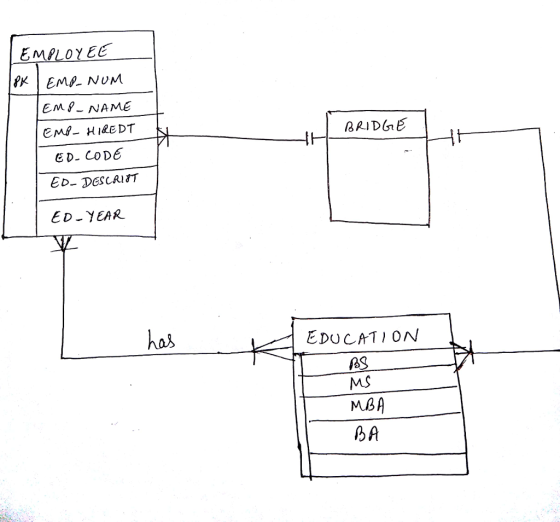 EMPLOYEE EMP- NAME BRID ED- CoDE ED-DESCRİT ED-YEAR EDUCATI ON BS MS MBA ья