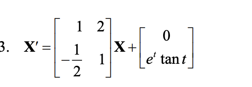 1 2 0 3. X= 1 X+ 1 e tant 2
