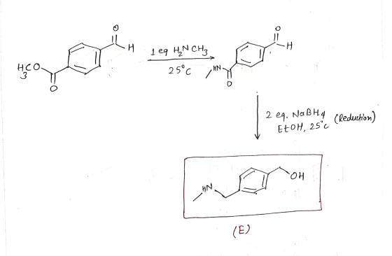 1 eq H₂N CH₂ 25°C HCO 3 Her WN 209. NABH4 (Reduction) EtOH, 25°c OH السر AN (E)