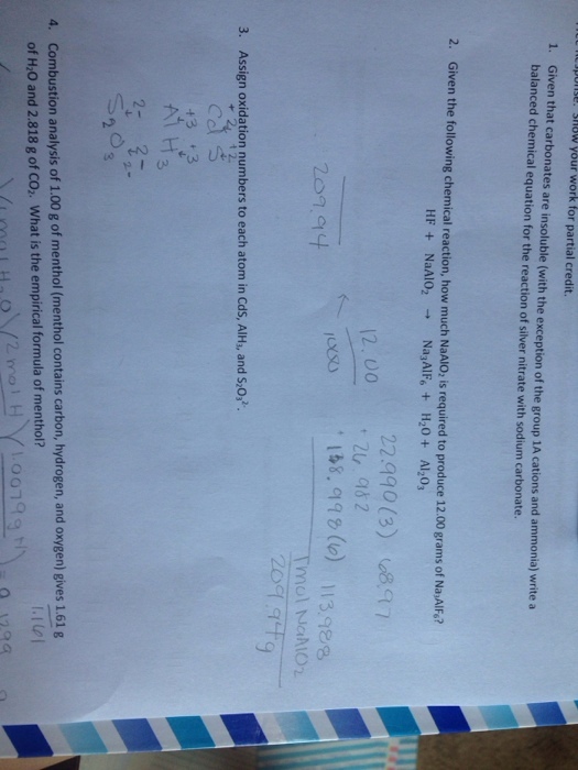 Given that carbonates are insoluble (with the exce
