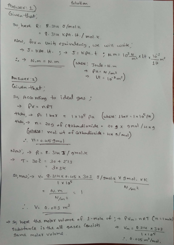 Soluti an Given that m 2 L+ > Lt 3 m Gian that so, A c o rding to ideal N m 2 mole Same molas volom