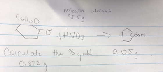 molecular weight Collio o .98.159 To things Calculate the % yield 0.872 g > [coort 0.059
