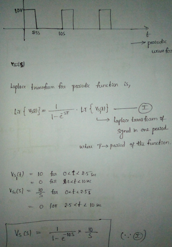 85s los pesioc uaue fo Loplace lansyozm to perrodc tunction s l- e Synal in ane petod -o for 2s < to sec l- e