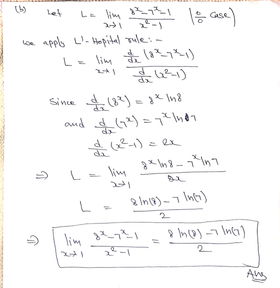 lo case) (5) let L= lim 82_72_1 eti -] We apply L- Hopital ruleia L = lim e s 18%_y x1) \ (x²-1) dx Since I (82) = 8% 118 an