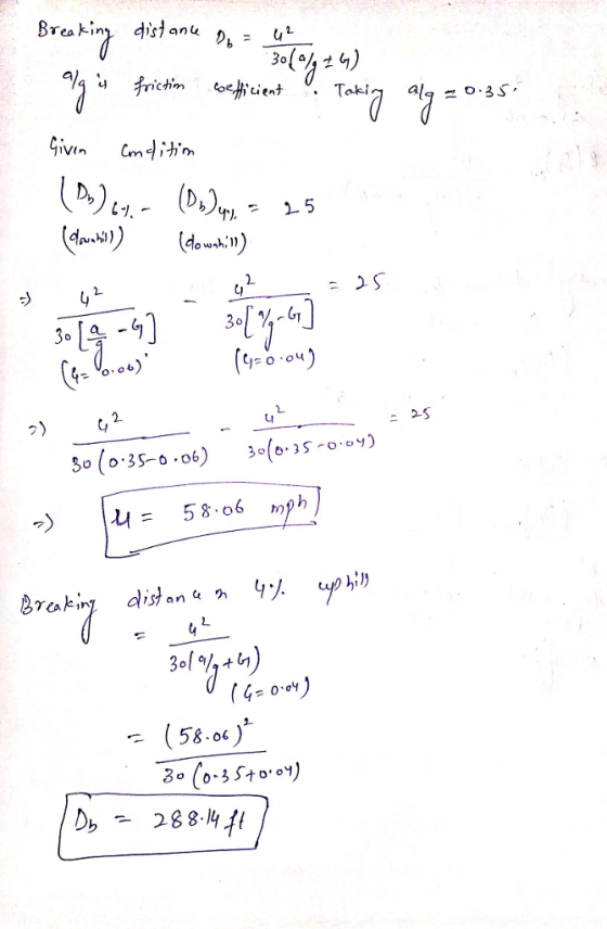 Breakin distane 30 a 1) u 寺r 41- 301,%-41 bo 2S So (o.35-0.06) 3。(0.35-o.oy) = 58.06 mph (Go) - (5&-o) 30 Co-3 Sto.。*)