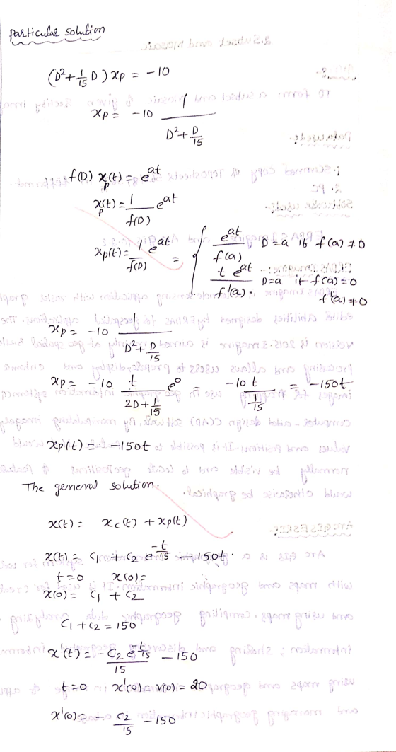 particular. Solulim (02+5) Xp=-10 1930 boro bide motor Хр: - 10 D 15 eat toifm) x(4) = eat use 0905 to po pros Homena. X(t) =