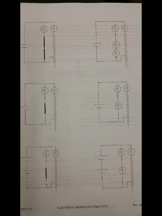 Write down to the side of each circuit whether the