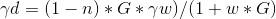 \gamma d = (1-n)*G*\gamma w)/(1+w*G)