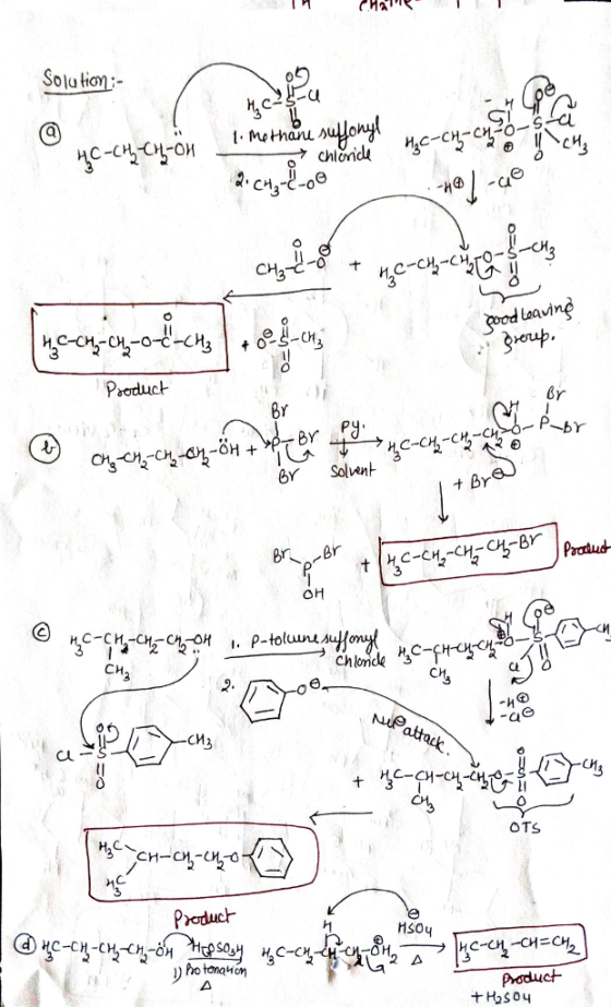 Solu tian: Methanu ullony Chionidk и-си- C-CyCOH 2. ae Sood loaving grorup Peoduct Br BY br BY Solvent BY Bra Br tC-CM-CHC Pr