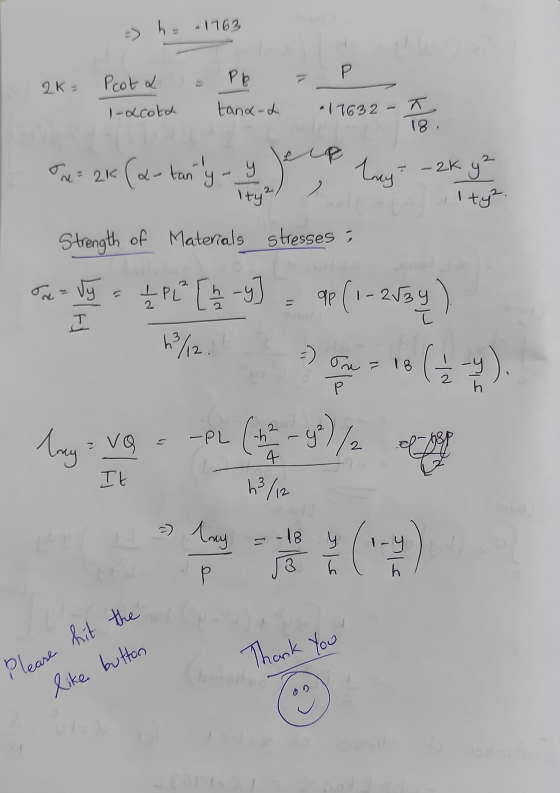 -> h -1163 - 2K Pot & 1-acola & Pe tana-d P .116. Set 2k (al-tantly - yjece tay? - 2k ya - 2K a= 2K ty. Strength of Materials