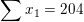 \small \sum x_{1}=204