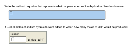 Write the net ionic equation that represents what
