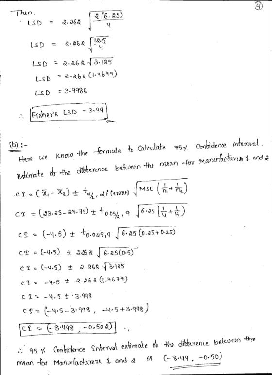 Then, LSD 3-9986 Here wt Knoo the -formula t Caltulate ,5 en the mian dente ntea bberence betuve mafe CI - (-4.5) + (-4.5) 206 & J 6, as(0.5) CT さ -3-, 543 99 mean-fr Manurfacture x and Q (-8.49 ,-0.50)