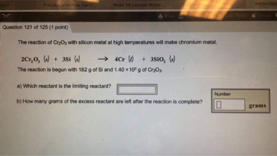 The reaction of Cr_2O_3 with silicon metal at high