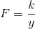 F=\frac{k}{y}