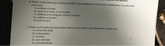 Which of the following conditions will drive the e