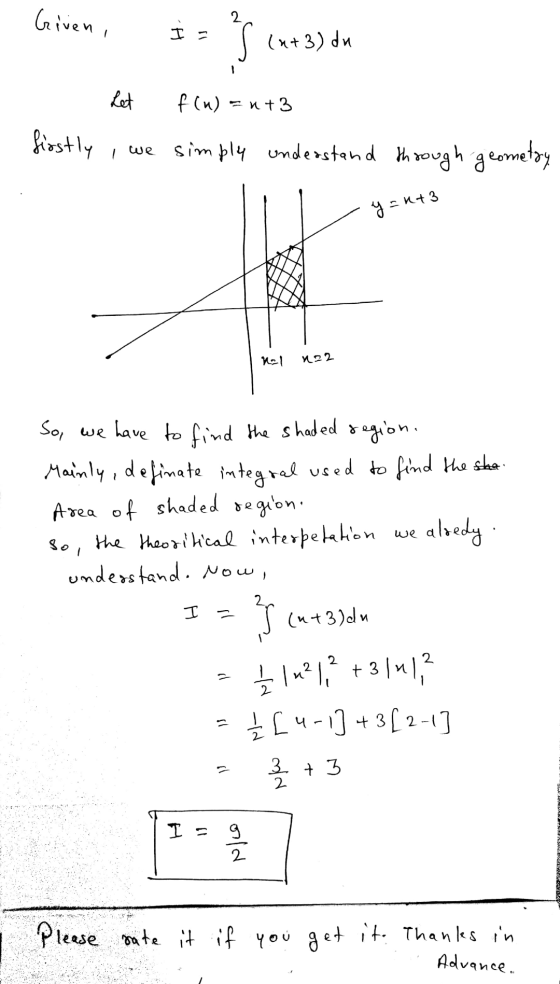 Given, H. I = f (x+3) du Let f(u) = x+3 firstly, we simply understand through geometry - y = 443 hal n22 So, we have to find