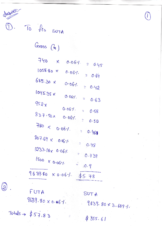 Arwen 0. To fos surat Gross (6) 740 X 0.064. 6.45 1058.80 x 0.064. 2 0.64 685.30 * 0.06%. 0.42 1045.35 0.064. = 0.63 952x 0.0