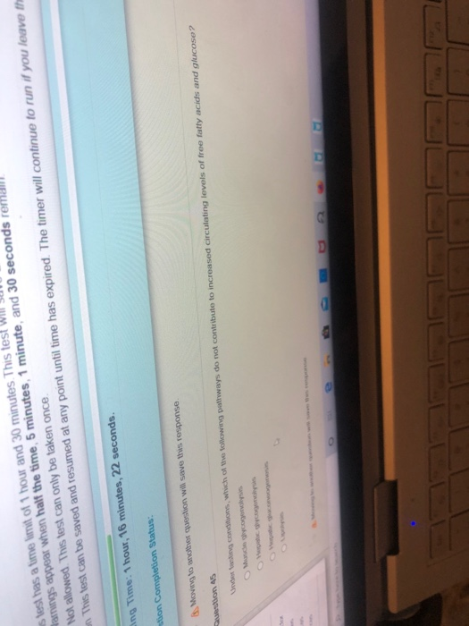 s test has a time limit of 1 hour and 30 minutes. This test Havings appear when half the time 5 minutes, 1 minute, and 30 sec
