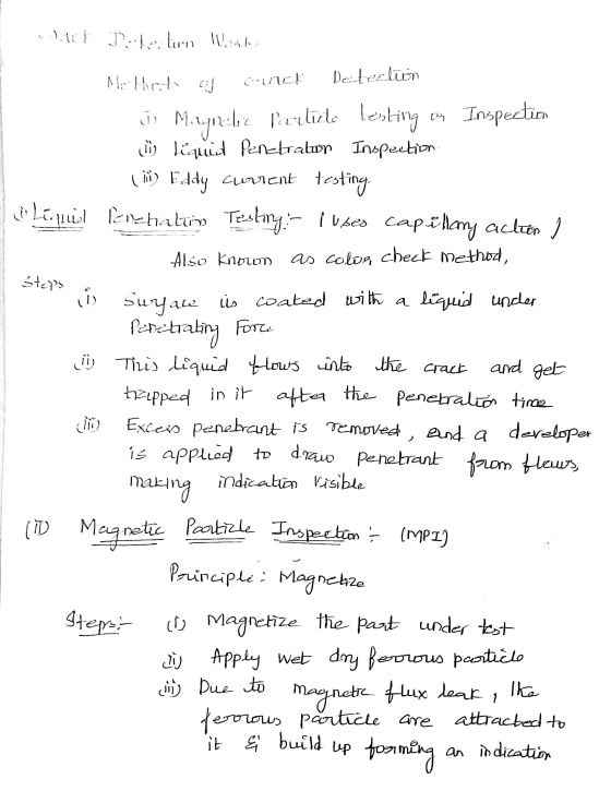 - Dilan Vonk CC ca Steps Me theats of Delection v Magnetic Particle Testing Inspection W liquid Penetralon Inspection i) Eddy
