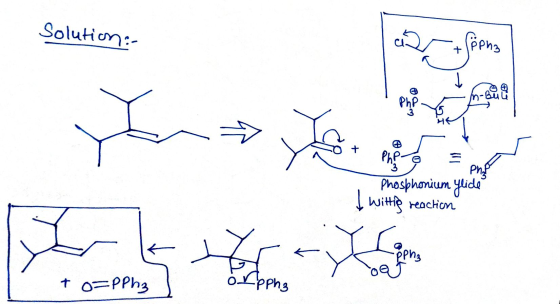 Solution:- Phy Phosphonium Glide I Wittie reaction PPh, o=PP hz Lepha