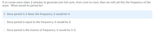 If an ocean wave takes 2 minutes to generate one full cycle, from crest to crest, then we will call this the frequency of the