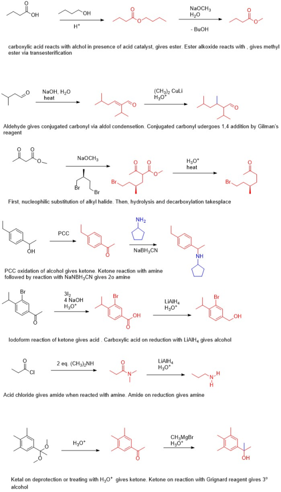 NaOCH, HO OH OH H+ BuOH carboxylic acid reacts with alchol in presence of acid catalyst, gives ester. Ester alkoxide reacts w