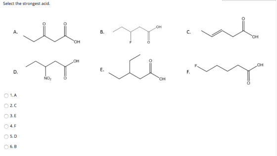 Select the strongest acid. imy iwi HO HO NO20 Но, 0 0 0 0 0 0