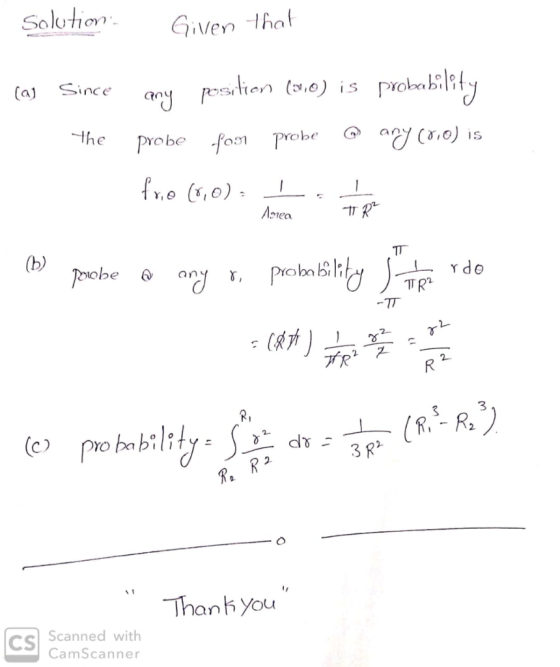 Solution Given that pechbilty postien (3.0) is Since the Probe foon Probe Co) is fr.e ,0) R Aprea (b) PoWobe TT -TT R 2 3 3 (