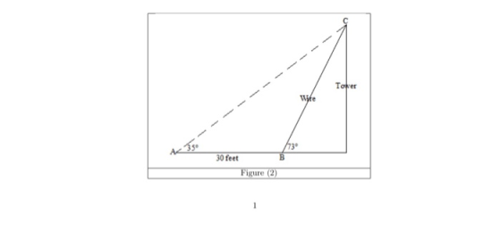 Tower Wite 73° A 350 B 30 feet Figure