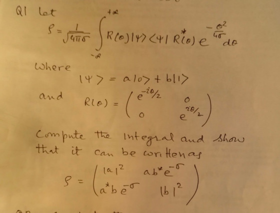 Q1 let = Jeno R(6) 147 (41 Rio) e to do SREEJICHIR Where 14>= alo> tbli> e 20/ and Rlo) = le 20/2 e Compute the integral and
