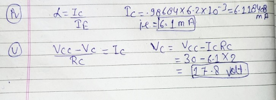 M L=Ic TE MA Ic=.9868486.2x20 3=6.128408 je = 16: 1 mA Ne= Vcc-Ic Rc - 30-6-1 X2 17 8 volt (U Vcc-Vc = Ic Rc -