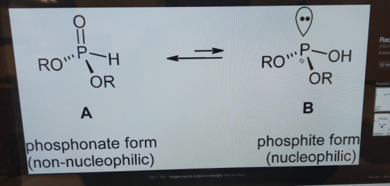 Re RSC) Eviden 0 Va OR OR Rolated phosphonate form (non-nucleophilic) phosphite form (nucleophilic) images may be subjoat to