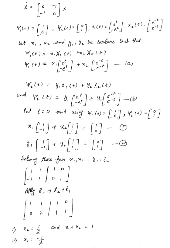 4 (0) = [b], Fil)[, 4.c) = Led ). Xalt)Lect] let a, , kz and y, , I be sealers such that 4,6+)- X,X, (+) +*2X2CH) 4, (+) = m