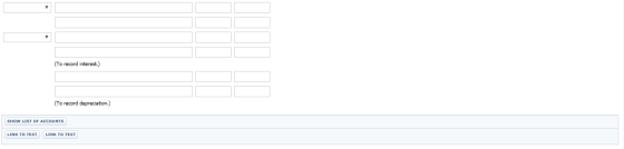 (To record interest.) (To record depreciation.) SHOW LIST OF ACCOUNTS LINK TO TEXT LINK TO TEXT