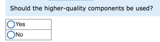 Should the higher-quality components be used? Yes ONO