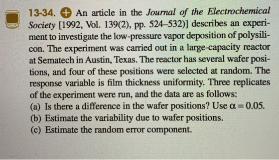 13-34. + An article in the Jounal of the Electrochemical Society [1992, Vol. 139(2), pp. 524-532)] describes an experi- ment