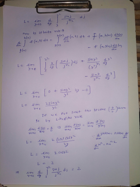 9 sinj dj 312 L= eim d dy J 3 now h(s) by Lebrite rule h(n) at (mt) dtt f (se, how) dhim) an F (e,t) dt = an dn 9(n) f (2,91m