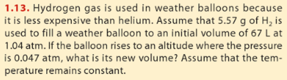 Hydrogen gas is used in weather balloons because i